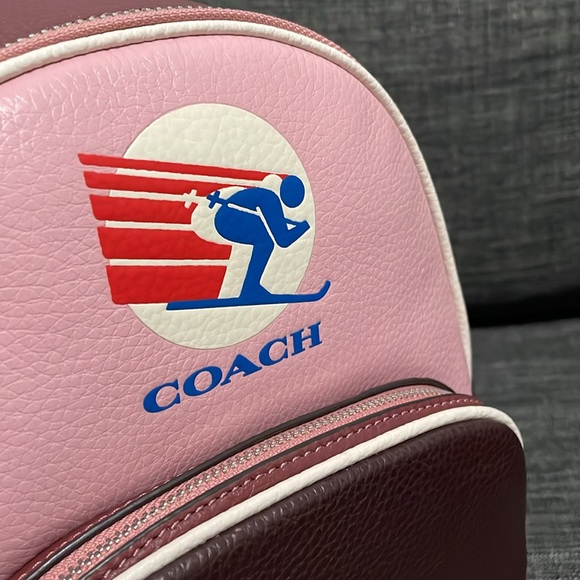 Coach Mini Court Backpack In Colorblock With Ski Speed Graphic - Picture 5 of 8